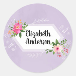 Blume von Aquarellen nennen trendy boho Runder Aufkleber