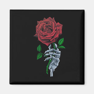 Blume von Hand Rote Rose Magnet
