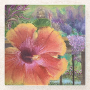 Blume von Hibisken, Ölgemälde von Sherry Shedenh Glasuntersetzer