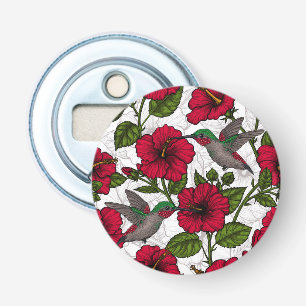 Blume von Hibisken und Kolibri Flaschenöffner