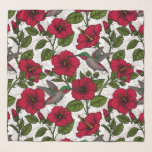 Blume von Hibisken und Kolibri Schal<br><div class="desc">Nahtlose Vektor-Muster mit handgezeichneten Hibiskus-Blume und Hibiskus-Blume und Kolibris</div>