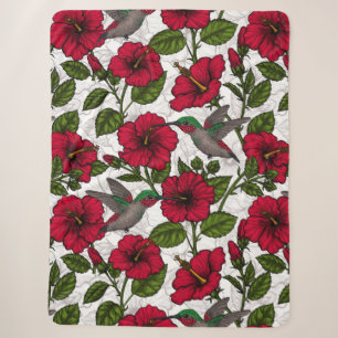 Blume von Hibisken und Kolibri Sherpadecke