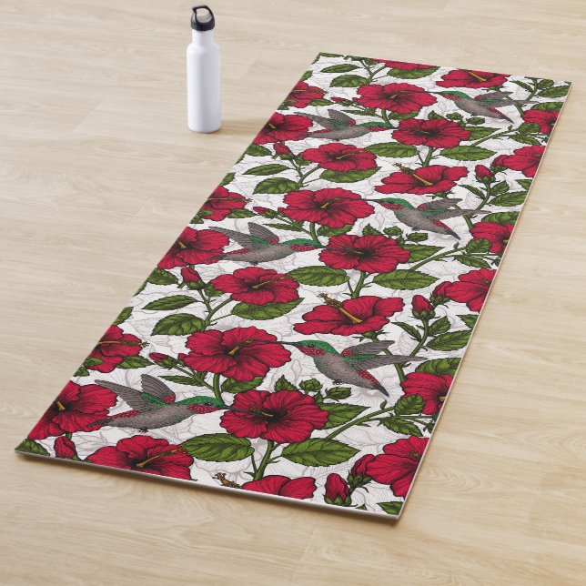 Blume von Hibisken und Kolibri Yogamatte (Beispiel)