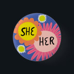 BLUME von IHREN Pronounen mit Handschrift Button<br><div class="desc">Dekorieren Sie Ihr Outfit mit diesem coolen Kunstknopf. Macht ein großartiges Geschenk! Sie können ihn anpassen und auch Text hinzufügen. Karo in meinem Shop für viel mehr Farben und Muster! Lass mir Bescheid, wenn du auch etwas Gewohntes willst.</div>