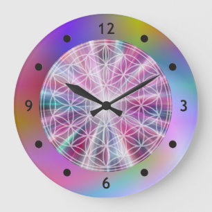 Blume von Leben-/Blume-DES Lebens - Knopf VII Große Wanduhr