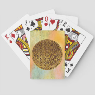 Blume von Leben-/Blume-DES Lebens - Medaillengold Spielkarten