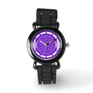 Blume von Leben-/Blume-DES Lebens - weißes Armbanduhr