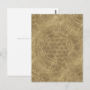 Blume von Leben - Sonne - nahtloses Muster 4 Postkarte