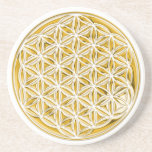 Blume von Lebendgold Sandstein Untersetzer<br><div class="desc">Spirituelles SymbolART von EDDA Fröhlich| Die Blume des Lebens ist die Originalsprache des Universums; Formen,  Geometrie,  Zahlen und Proportionen. Es strahlt Harmonie und Perfektion der heiligen Geometrie aus und steht für Unendlichkeit und perfekte Ordnung.</div>