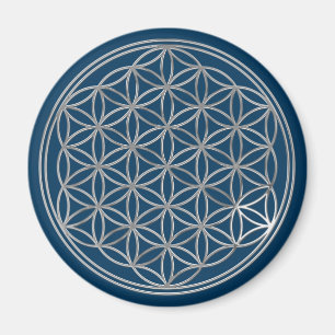 Blume von Leder/Silber Magnet