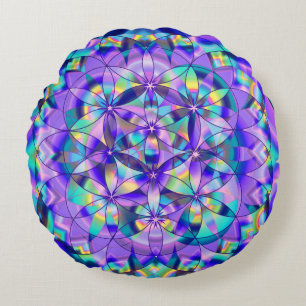 Blume von Life~Blue Rundkissen Rundes Kissen