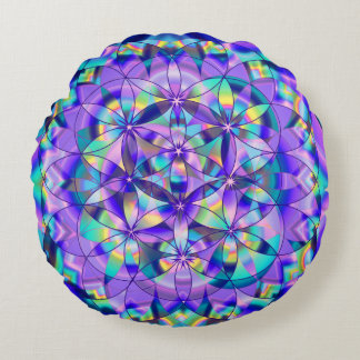 Blume von Life~Blue Rundkissen Rundes Kissen