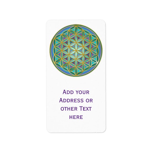 BLUME von LIFE - Sacred Geometrie Design 1 Adressaufkleber (Vorne)