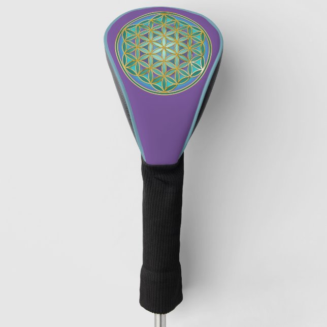 BLUME von LIFE - Sacred Geometrie Design 1 Golf Headcover (Vorderseite)