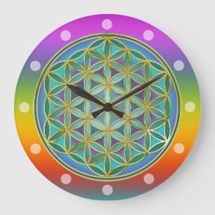 BLUME von LIFE - Sacred Geometrie Design 1 Große Wanduhr
