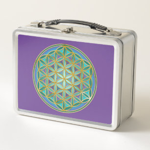 BLUME von LIFE - Sacred Geometrie Design 1 Metall Brotdose