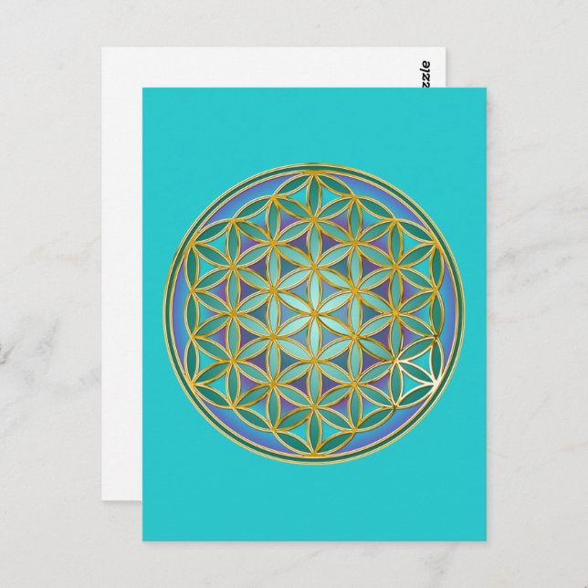 BLUME von LIFE - Sacred Geometrie Design 1 Postkarte (Vorne/Hinten)