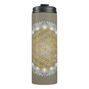 BLUME von LIFE - Sacred Geometrie Light 1 Thermosbecher