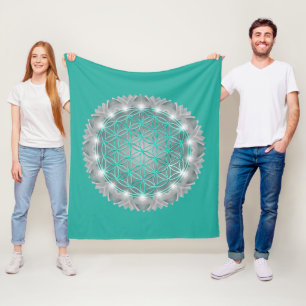BLUME von LIFE - Sacred Geometrie Light 2 Fleecedecke