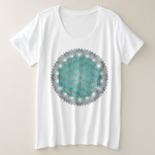 BLUME von LIFE - Sacred Geometrie Light 2 Große Größe T-Shirt