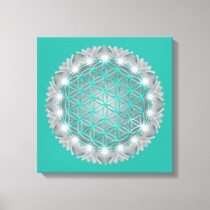 BLUME von LIFE - Sacred Geometrie Light 2 Leinwanddruck