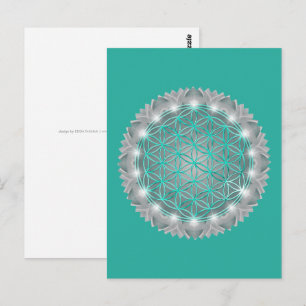 BLUME von LIFE - Sacred Geometrie Light 2 Postkarte