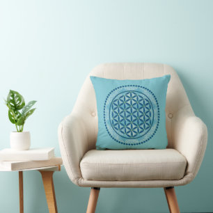 BLUME von LIFE - Symbol der Heiligen Geometrie Art Kissen