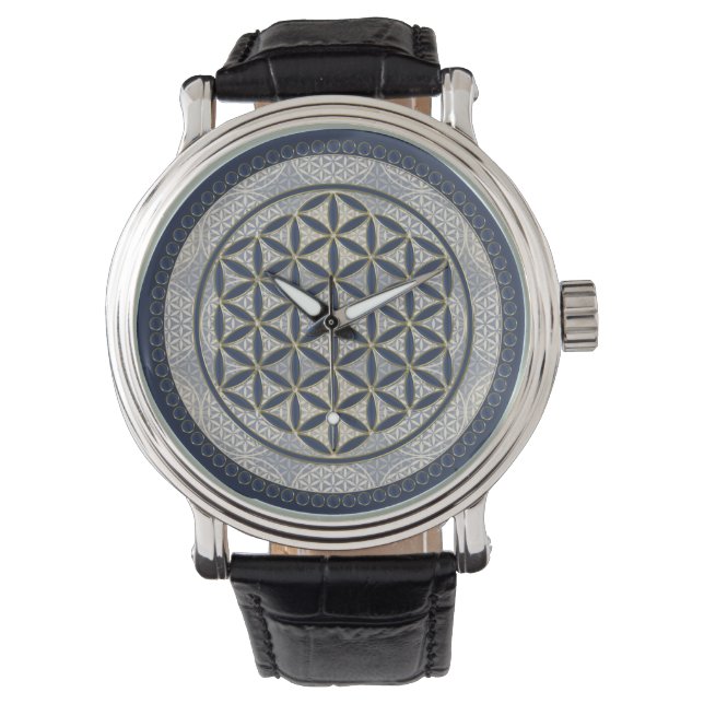 BLUME von LIFE - Symbol "Sacred Geometrie" Art. 1 Armbanduhr (Vorderseite)