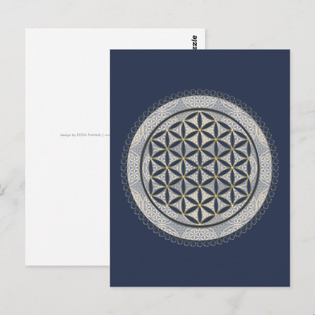BLUME von LIFE - Symbol "Sacred Geometrie" Art. 1 Postkarte (Vorne/Hinten)