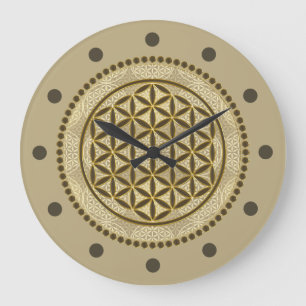 BLUME von LIFE - Symbol "Sacred Geometrie" Art. 2 Große Wanduhr