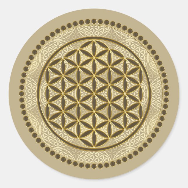 BLUME von LIFE - Symbol "Sacred Geometrie" Art. 2 Runder Aufkleber (Vorderseite)