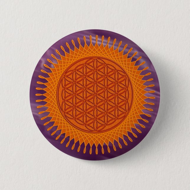 Blume von Live / sonniges Design Button (Vorderseite)