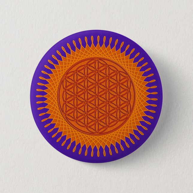 Blume von Live / sonniges Design Button (Vorderseite)