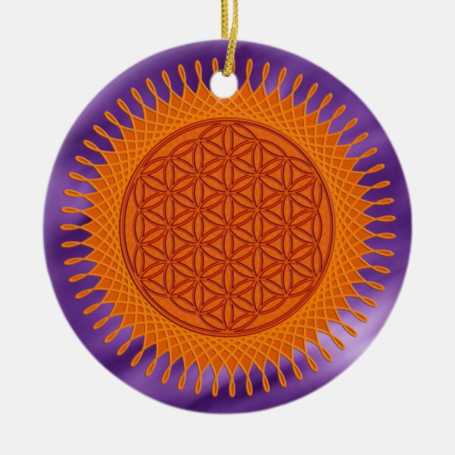 Blume von Live / sonniges Design | Lippenwellen Keramik Ornament (Vorne)