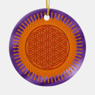 Blume von Live/von sonnigen Entwurf   lila Wellen Keramik Ornament