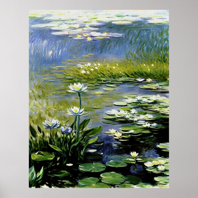 Blume von Lush Agapanthus in Giverny Poster (Vorne)