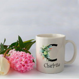 Blume von Monogramm Kaffee-Tasse Kaffeetasse