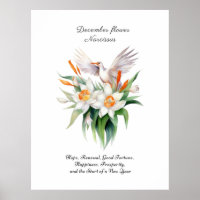 Blume von Narcissus mit dem Floralvogel im Dezembe
