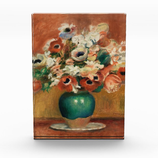 Blume von Renoir Impressionist Art Malerei Fotoblock (Vorderseite)