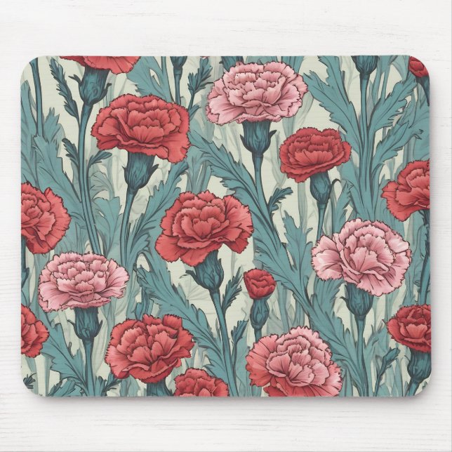Blume von rosa Nelken Mousepad (Vorne)