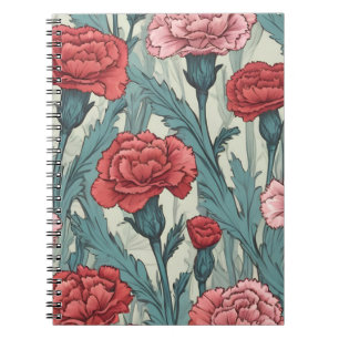 Blume von rosa Nelken Notizblock