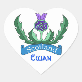 "Blume von Schottland" Herz-Aufkleber