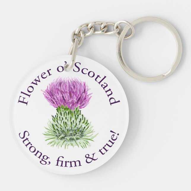 Blume von Schottland. Stark, fest und wahr! Schlüsselanhänger (Rückseite)