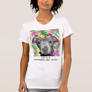 Blume von "Staffordshire Puppy-Lieben" T-Shirt
