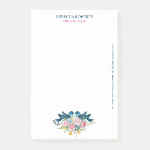 Blume von Vögeln lieben Post-it Klebezettel