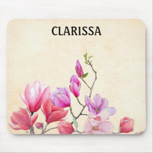 Blume von Wasserfarben anpassen Mousepad