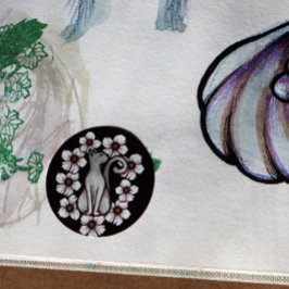 Blume von Weißkater Blume Runder Aufkleber