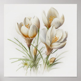 Blume von White Crocus Art Print Poster