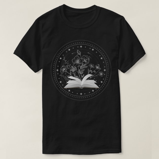 Blume wachsen aus dem Buch T-Shirt (Design vorne)