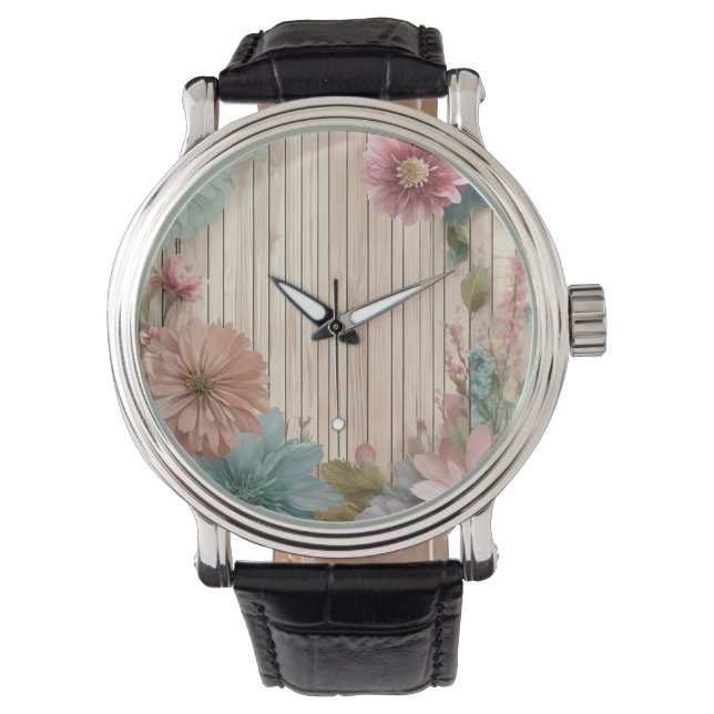 Blume Wallpaper watch einzigartige Uhr (Vorderseite)